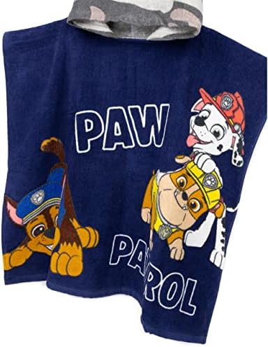 Paw Patrol Beach Bath Towel Poncho for Boys