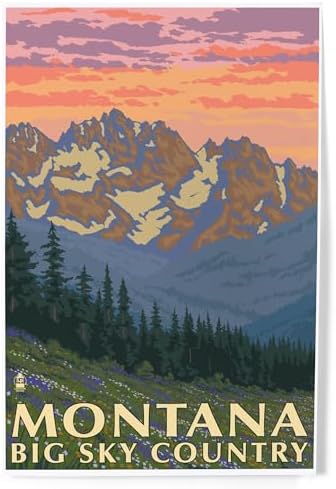 Lantern Press 8x12 Art Print Montana Big Sky Country Spring Flowers