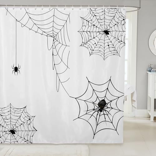 Feelyou Spiders Halloween Shower Curtain Set 72x72