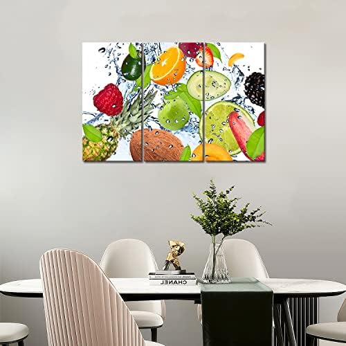 Colorful Fruit Wall Art 3 Panel Canvas Print