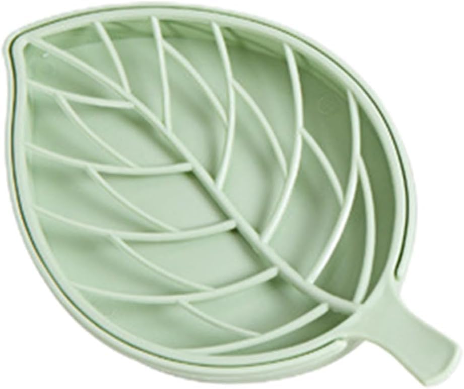 Creative Leaf Shape Soap Box Double Layer Green