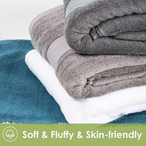 CANFOISON Extra Large Bath Towel - Dark Grey 35 x 70