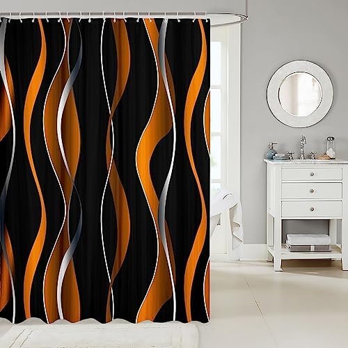 Feelyou Ombre Striped Bath Curtain 72x72
