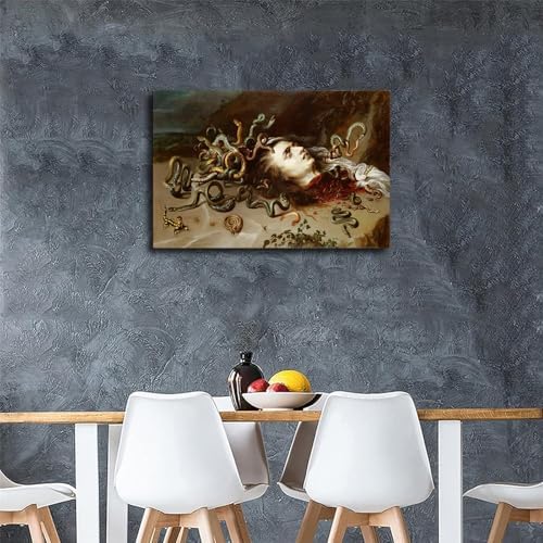 Head of Medusa Poster Canvas Wall Art Print Framed 12x18inch