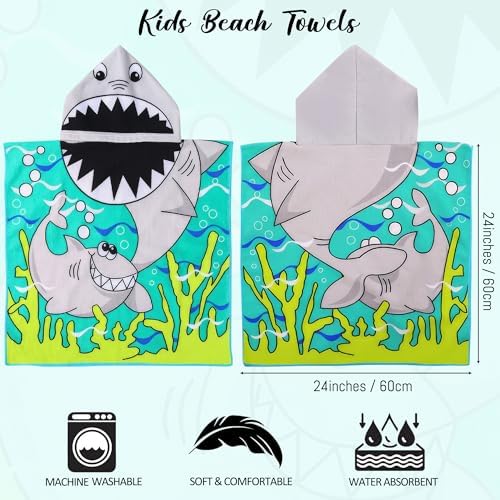 Shark Hooded Bath Towel for Kids 2-4 Years