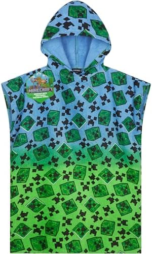 Minecraft Hooded Kids Bath Towel Poncho