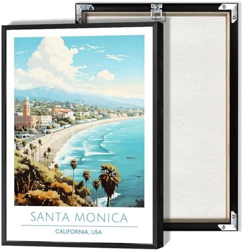Santa Monica Coast Framed Poster 24x36in