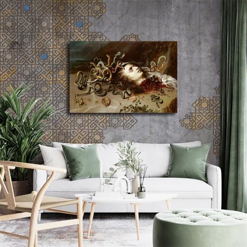 Head of Medusa Poster Canvas Wall Art Print Framed 12x18inch