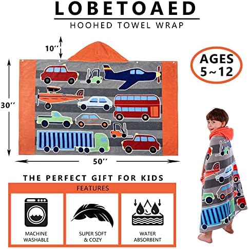 Kids Hooded Beach Towel Real Cotton Wrap for Toddlers