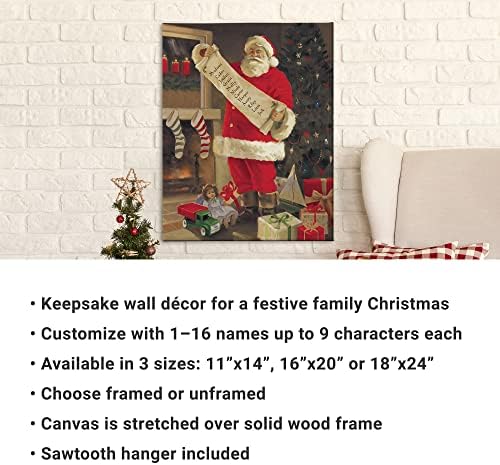Personalized Santas List Canvas Family Christmas Decor