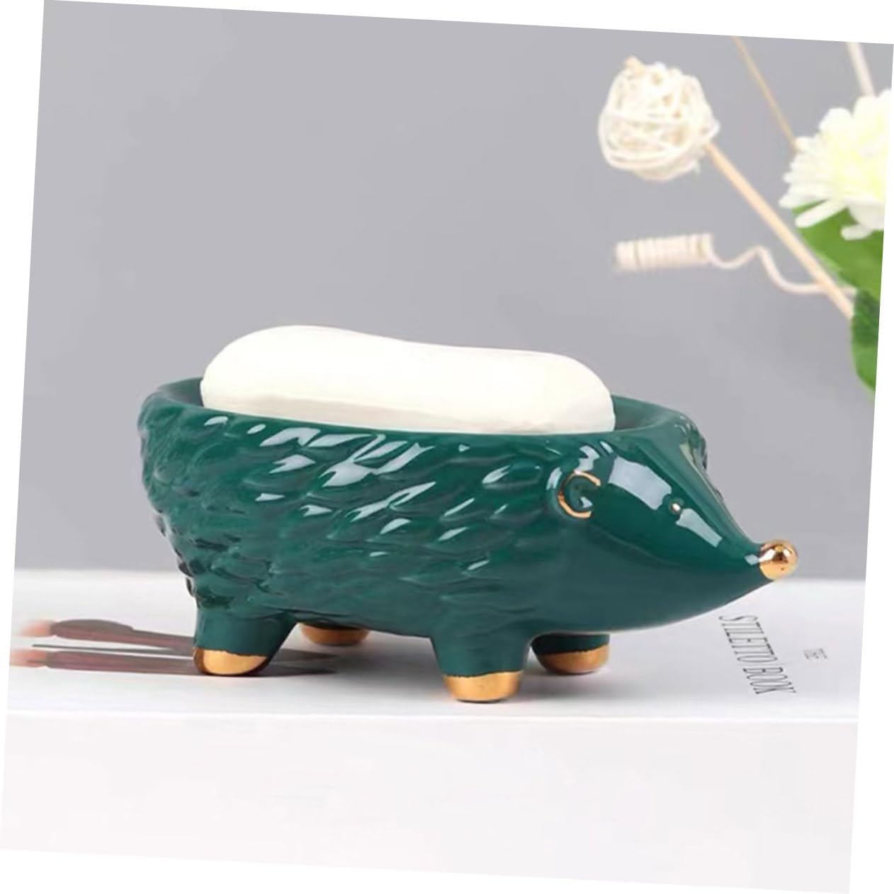 GLEAVI Cartoon Ceramic Hedgehog Soap Holder