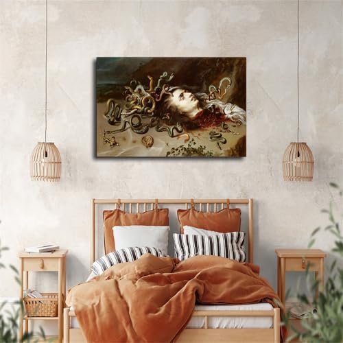 Head of Medusa Poster Canvas Wall Art Print Framed 12x18inch