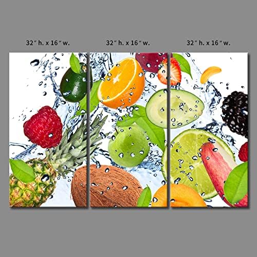 Colorful Fruit Wall Art 3 Panel Canvas Print