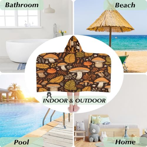 Pardick Kids Bath Towel with Hood and Mushroom Design