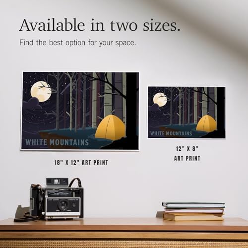 Lantern Press 8x12 Art Print White Mountains Camping
