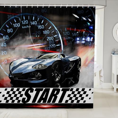 Feelyou Racing Car Shower Curtain 72x72 Kids