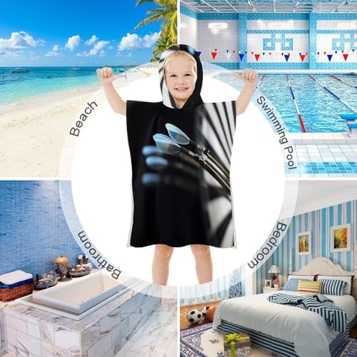 Kids Hooded Towel with Darts Arrows Print