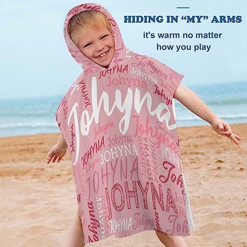 Custom Kids Hooded Towel with Name Personalized