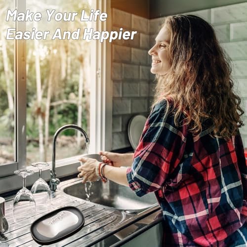 Ceramic Soap Dish with Drain and Easy Cleaning