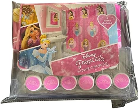Disney Princess Cinderella Shower Curtain and Hooks Set