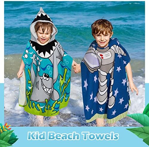 Oudain 6 Pcs Hooded Bath Towels for Kids
