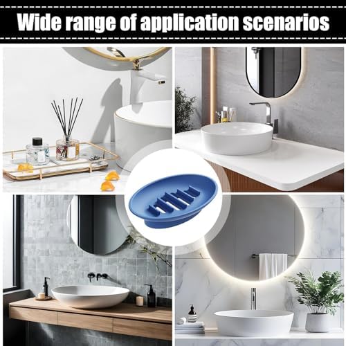 Silicone Soap Dish for Shower Bar Holder Tray with Drainage