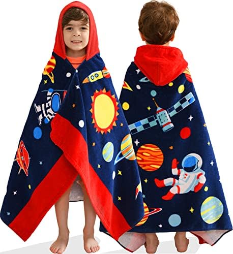 VOOVA MOVAS Space Theme Hooded Towel for Kids 3-10 Years
