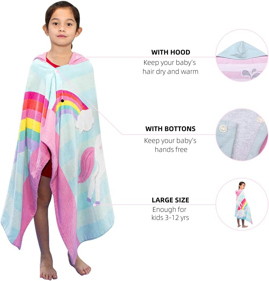 BANGSAUR Kids Beach Towels with Hood