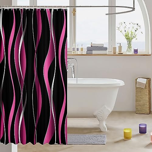 Feelyou Modern Abstract Art Stripe Shower Curtain Set