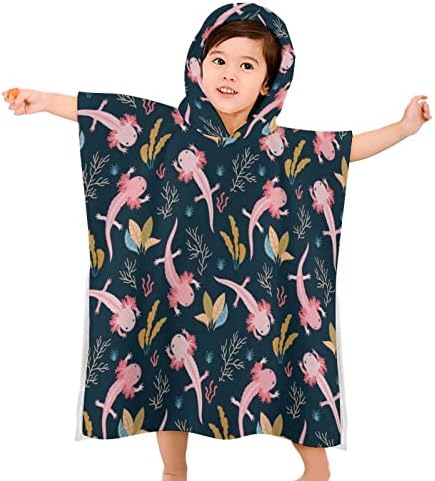 Axolotl Kids Beach Towel with Hood