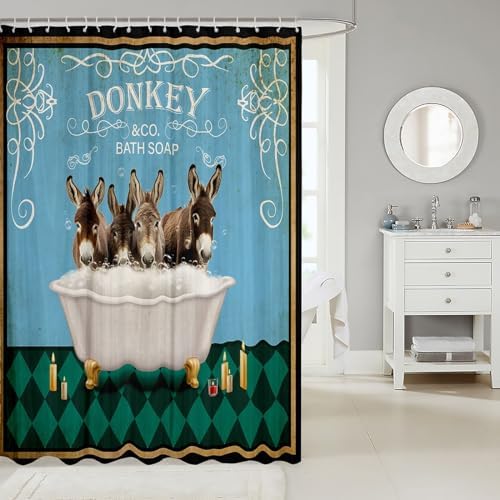 Cute Donkey Shower Curtain for Kids