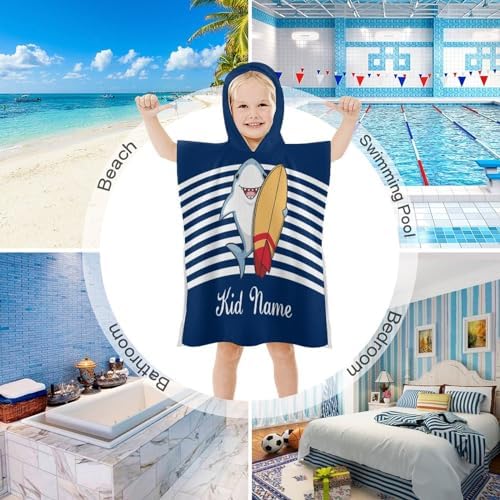 Custom Kids Beach Towel with Hood and Stripes