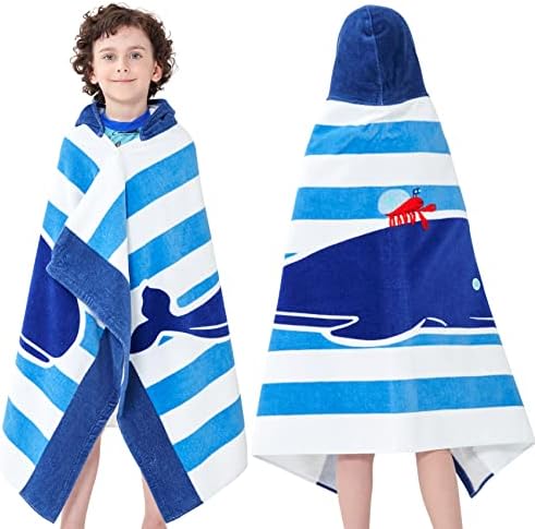 Bavilk Kids Hooded Bath Towel with Cartoon Animal Print