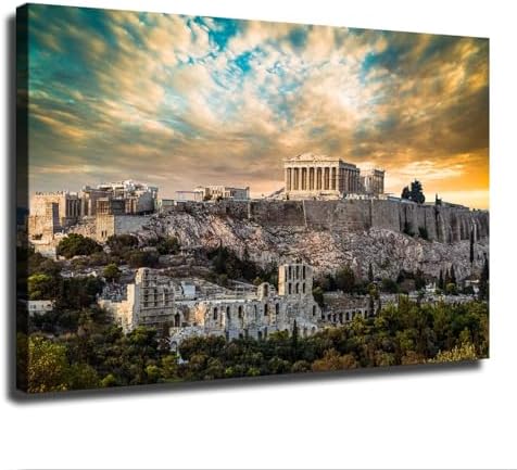Greece Athens Ancient City Landscape Framed Poster Canvas Wall Art Print 16x24inch