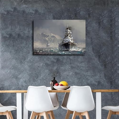 Bismarck Battleship Canvas Wall Art Poster Print