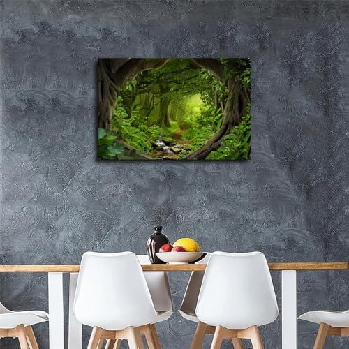 Beautiful Magical Fairy Forest Landscape Poster Canvas Wall Art
