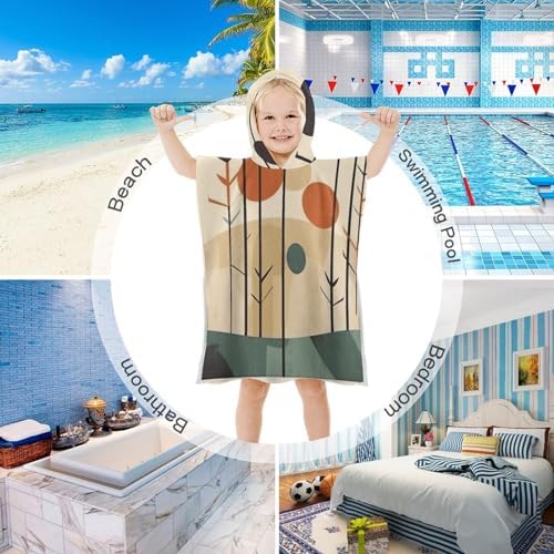 Kids Hooded Bath Towel with Circular Pattern