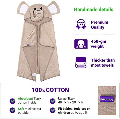 Premium Hooded Towels for Kids 28x49 Inches