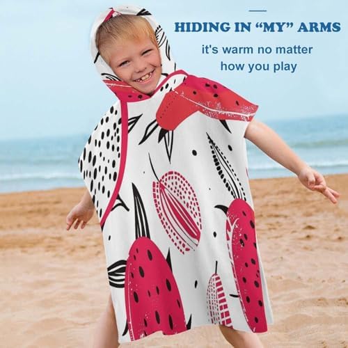 YTDRZ Dragon Fruit Pattern Kids Hooded Towel