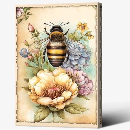 Vintage Floral Wasp Poster 24x36 Framed