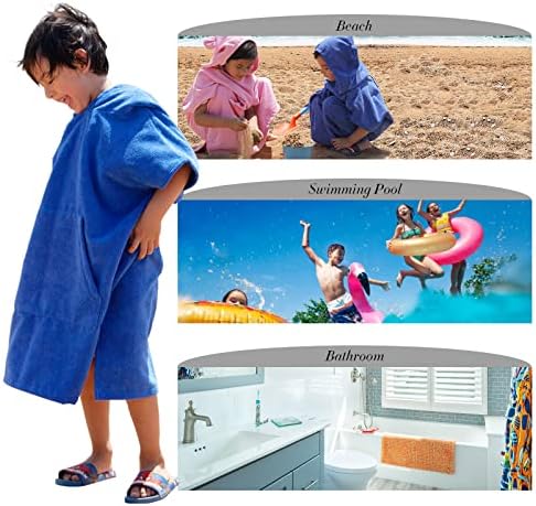 MissShorthair Kids Hooded Microfiber Towel Poncho