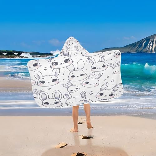 Toddler Beach Towel Hooded Soft Pool Towel for Kids