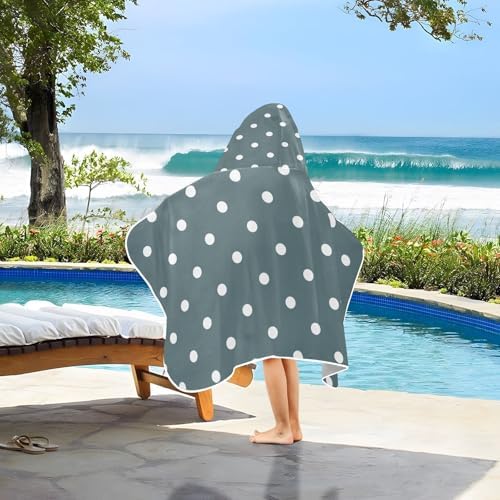 GAIGEO White Polka Dots Kids Beach Towel