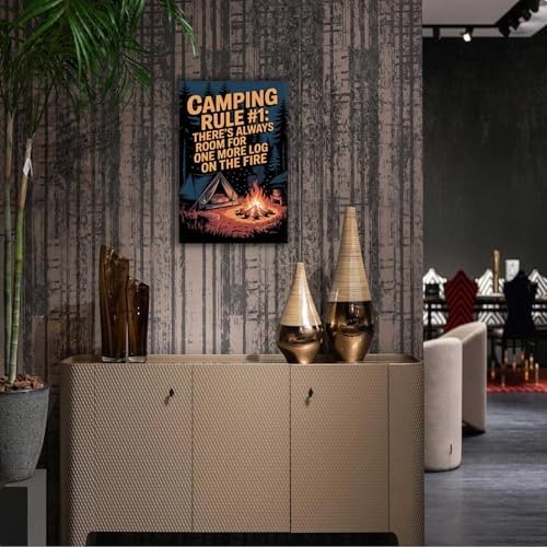 Vintage Camping Posters 24x36in Framed Wall Art