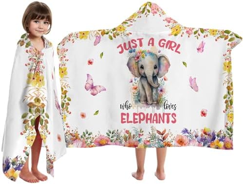 Elephant Hooded Bath Towels for Girls Soft Cotton