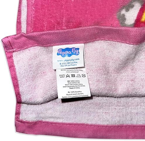 ROYAL WEAR Kids Licensed Character Beach Hooded Bath Towel Peppa 40x60 1
