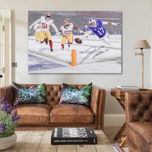 ZHANGYIDUAN Josh Allen Touchdown Canvas Poster Wall Art Decor Print
