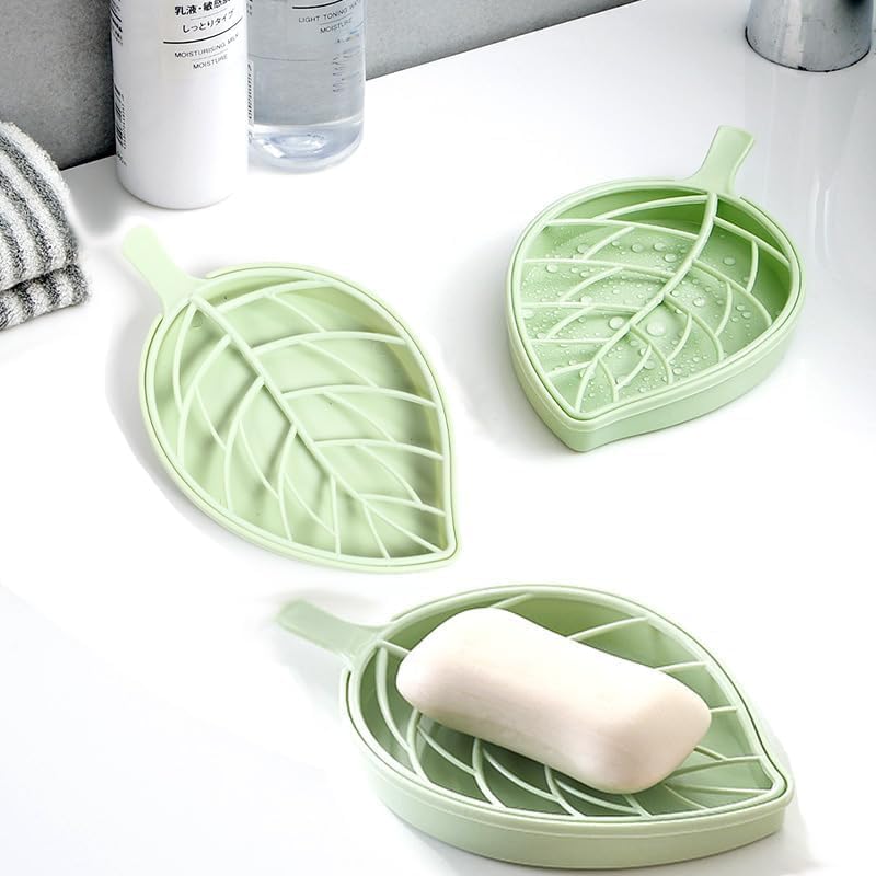 Creative Leaf Shape Soap Box Double Layer Green