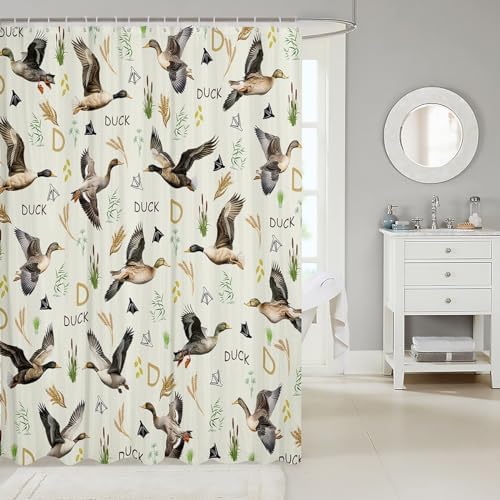 Feelyou Mallard Duck Shower Curtain Set Green 72x72