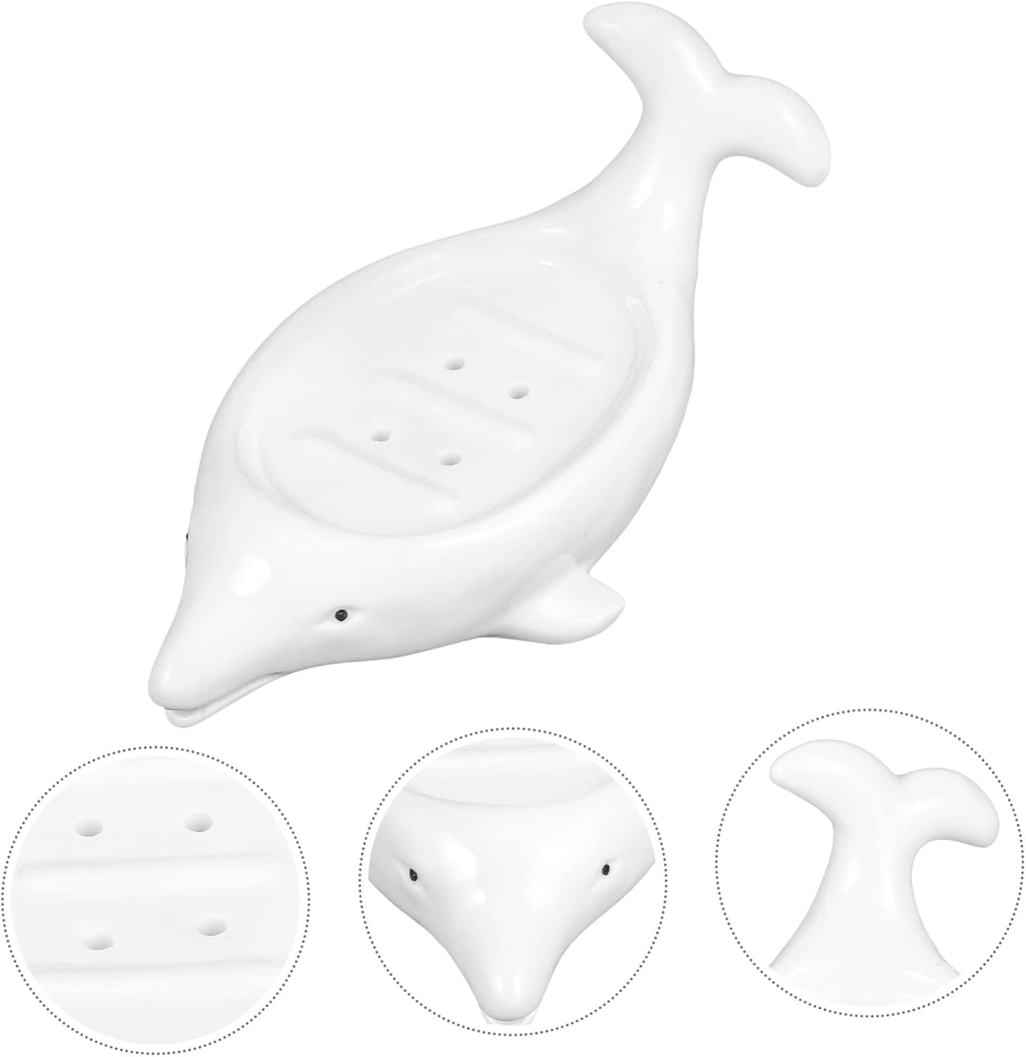 Ciieeo Ceramic Dolphin Soap Dish for Kids